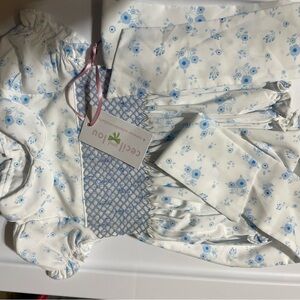 Cecil and Lou x Cameran Eubanks Collection NWT Floral Blue and White Bubble